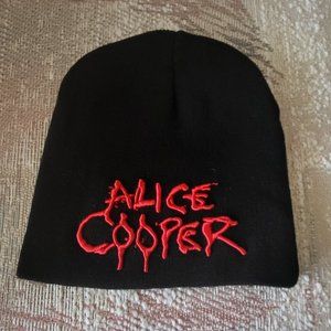 ALICE COOPER Red Logo Officially Licensed Black Beanie Hat Unisex 2018 NWOT